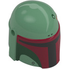 LEGO Sand Green Helmet with Sides Holes with Dark Red and Dark Green (84139 / 105747)