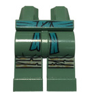 LEGO Vert sable Hanches et jambes avec Dark Turquoise Waist et Tan Knee Ties (3815)
