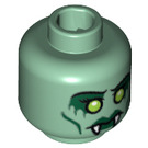 LEGO Sand Green Medusa Head (Safety Stud) (3626 / 13508)