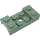 LEGO Verde sabbiato Parafango Piastra 2 x 4 con Arches con foro (60212)