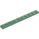 LEGO Sand Green Plate 1 x 10 (4477)