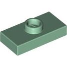 LEGO Sand Green Plate 1 x 2 with 1 Stud (without Bottom Groove) (3794)