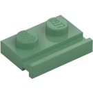 LEGO Sand Green Plate 1 x 2 with Door Rail (32028)