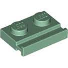 LEGO Sand Green Plate 1 x 2 with Door Rail (32028)