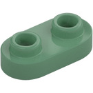 LEGO Sand Green Plate 1 x 2 with Rounded Ends and Open Studs (35480)