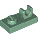 LEGO Sand Green Plate 1 x 2 with Top Clip without Gap (44861)