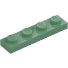 LEGO Verde sabbiato Piastra 1 x 4 (3710)