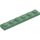 LEGO Zandgroen Plaat 1 x 6 (3666)