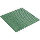 LEGO Sand Green Plate 16 x 16 with Underside Ribs (91405)