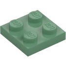 LEGO Pískově zelená Deska 2 x 2 (3022 / 94148)