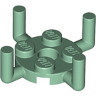 LEGO Vert sable assiette 2 x 2 Rond avec Quatre Verticale Bars (65738 / 98284)