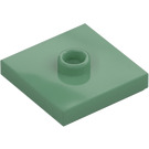 LEGO Sand Green Plate 2 x 2 with Groove and 1 Center Stud (23893 / 87580)