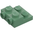 LEGO Sandgrün Platte 2 x 2 x 0.7 mit 2 Noppen auf Seite (4304 / 99206)