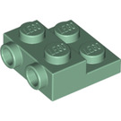 LEGO Sand Green Plate 2 x 2 x 0.7 with 2 Studs on Side (4304 / 99206)