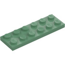 LEGO Sand Grön Platta 2 x 6 (3795)