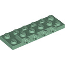 LEGO Sand Green Plate 2 x 6 x 0.7 with 4 Studs on Side (72132 / 87609)