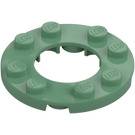 LEGO Sand Green Plate 4 x 4 Round with Cutout (11833 / 28620)