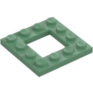 LEGO Sand Grön Platta 4 x 4 med 2 x 2 Open Centrum (64799)