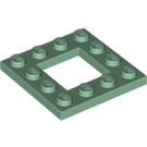 LEGO Sand Green Plate 4 x 4 with 2 x 2 Open Center (64799)