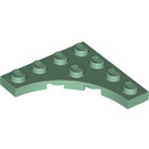 LEGO Sand Green Plate 4 x 4 with Circular Cut Out (35044)