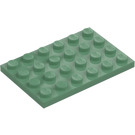 LEGO Zandgroen Plaat 4 x 6 (3032)