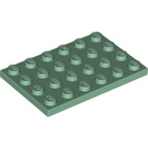 LEGO Sand Green Plate 4 x 6 (3032)