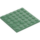 LEGO Zandgroen Plaat 6 x 6 (3958)