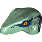 LEGO Sandgrün Raptor Dinosaurier Kopf mit Dark Blau und Dark Tan (38412 / 98065)