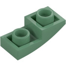 LEGO Sand Green Slope 1 x 2 Curved Inverted (24201)