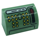LEGO Zandgroen Helling 1 x 2 Gebogen met Cash Register Sticker (37352)