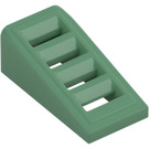 LEGO Verde sabbiato Pendenza 1 x 2 x 0.7 (18°) con Griglia (61409)