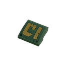 LEGO Sand Green Slope 2 x 2 Curved with Gold 'C1' Sticker (15068)