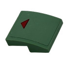 LEGO Sand Green Slope 2 x 2 Curved with Red Triangle Sticker (15068)