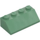 LEGO Zandgroen Helling 2 x 4 (45°) met ruw oppervlak (3037)