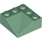 LEGO Zandgroen Helling 3 x 3 (25°) Dubbele Concave (99301)