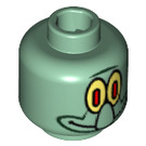 LEGO Sand Green Squidward Head (Safety Stud) (3626)