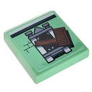 LEGO Vert sable Tuile 2 x 2 avec Nailed En haut Fenêtre Autocollant avec rainure (3068)