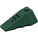 LEGO Sand Green Wedge 2 x 4 Triple Left with Five Split Triangles Sticker (43710)