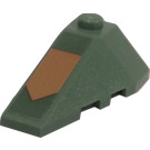 LEGO Sand Green Wedge 2 x 4 Triple Left with Gold Arrow Sticker (43710)