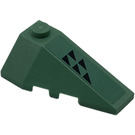 LEGO Zandgroen Wig 2 x 4 Drievoudig Rechtsaf met Mech Draak Klein Green Triangles Sticker (43711)