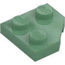 LEGO Sand Grønn Kile Plate 2 x 2 Cut Hjørne (26601)