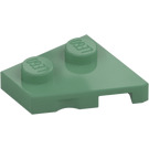 LEGO Zandgroen Wig Plaat 2 x 2 Vleugel Links (24299)