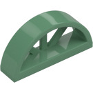 LEGO Sand Green Window 1 x 4 x 1.3 Curved with Bars (20309)