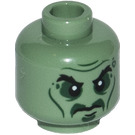 LEGO Sand Green Yang head (Recessed Solid Stud) (3626)