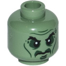 LEGO Sand Green Yang head (Recessed Solid Stud) (3626 / 26789)