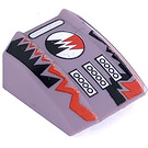 LEGO Sand Purple Slope 1 x 2 x 2 Curved with Red and Black Lightning (30602 / 84477)