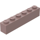 LEGO Sand Red Brick 1 x 6 (3009)