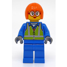 LEGO Sanitation Worker Shirley Keeper с Жълто Жилетка Минифигурка