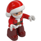 LEGO Babbo Natale Claus con Rosso scuro Gambe Figura Duplo