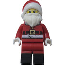 LEGO Santa with Candy Cane Fur Jacket (Black Boots, White Eyebrows) Minifigure